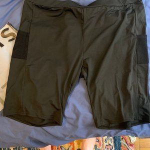 Bike Shorts with Mesh Side Pocket - Plus Size